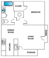 Columbine West One Bedroom One Bathroom Floor Plan Columbine West One Bedroom One Bathroom Floor Plan